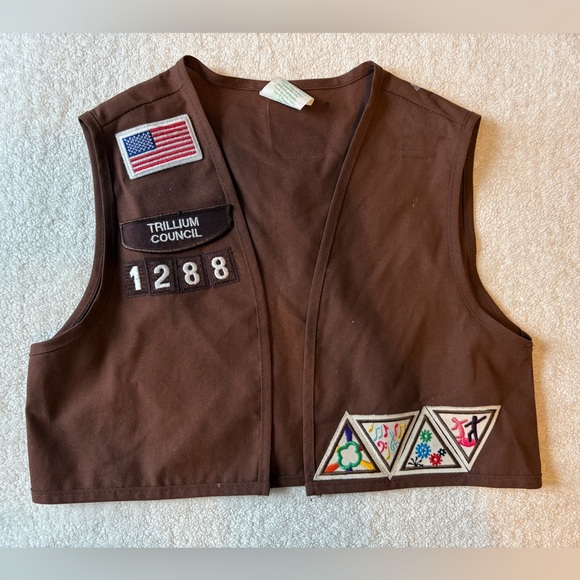 Girl Scouts Other - Brown Kids Vest with Patches